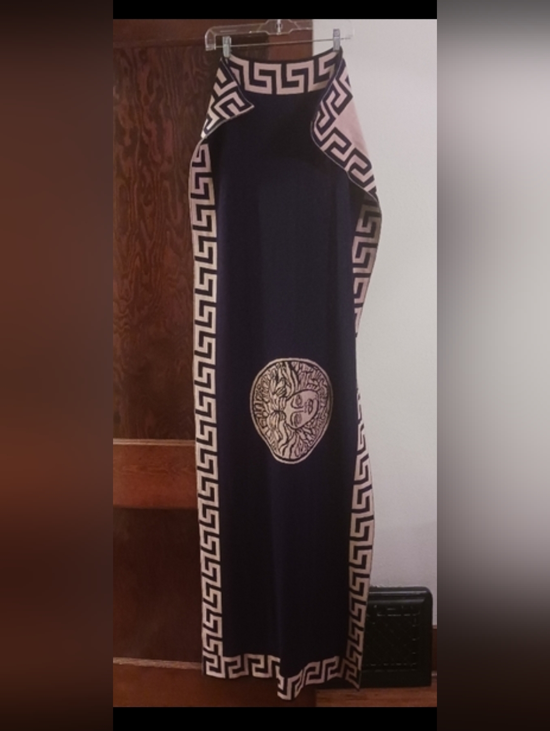 Xl Greek Key Medeussa Reversible Scarf, Shawl